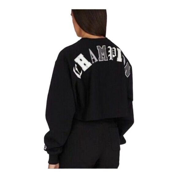 Champion WMNS XL‎ Sweatshirt Crop Cut Off Reverse Weave Crew Old English Fall - Picture 6 of 11